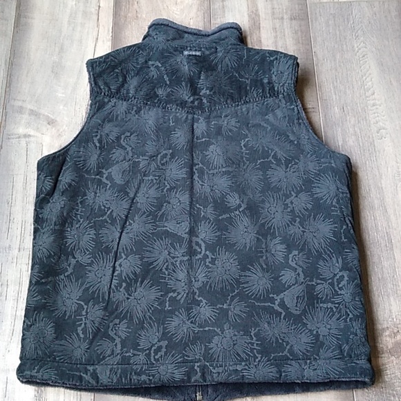 Columbia Black Corduroy Plush Fleece Reversible Vest Size Medium - Picture 10 of 12